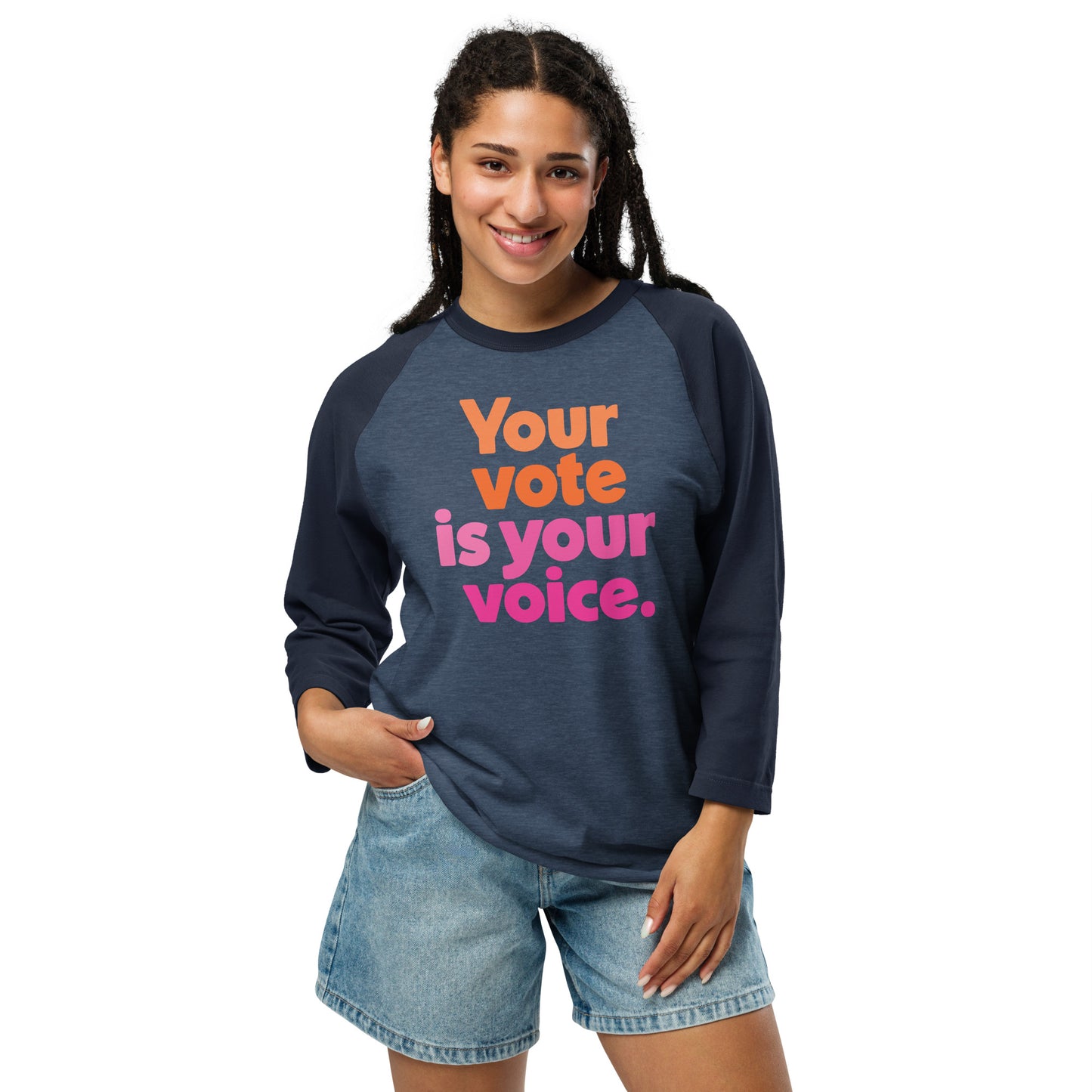 Your vote is your voice - 3/4 Sleeve Shirt