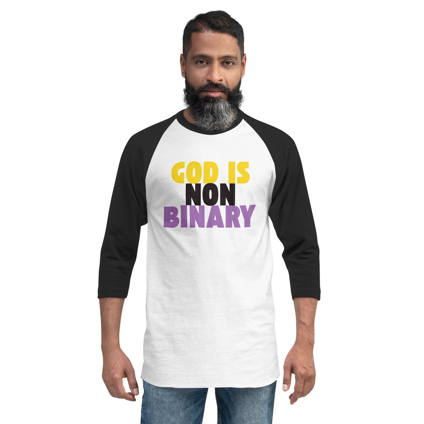 God is Nonbinary - 3/4 Sleeve Shirt