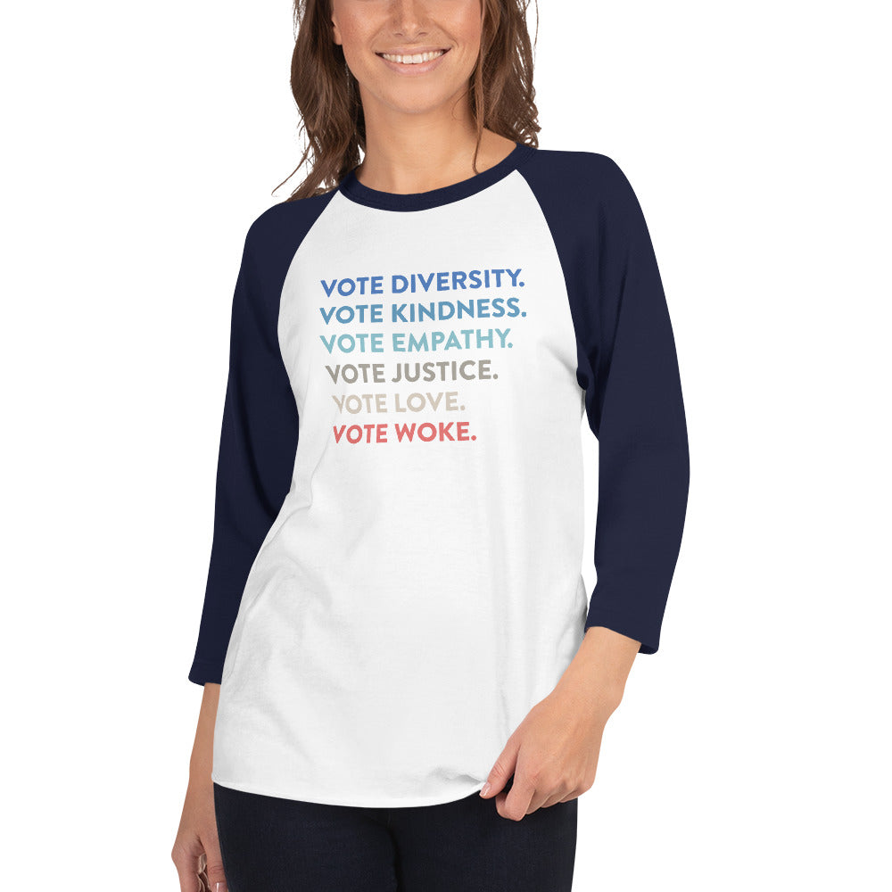 Voting Values - 3/4 Sleeve Shirt