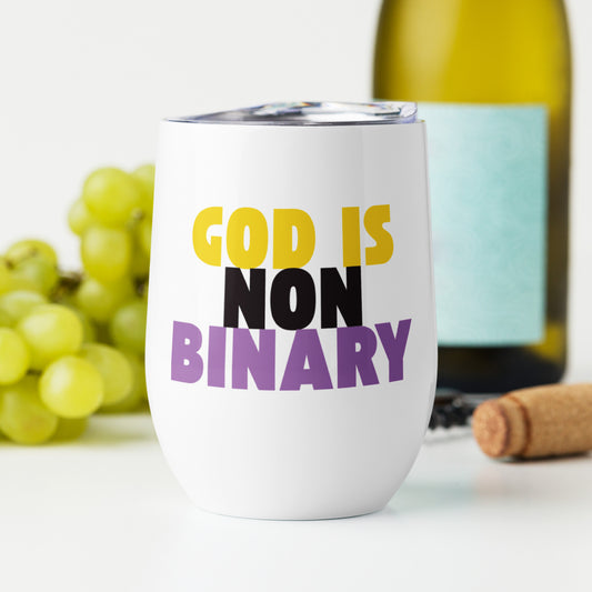 God is Nonbinary - Wine Tumbler