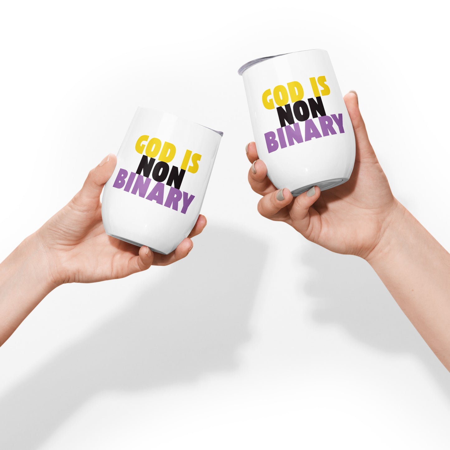 God is Nonbinary - Wine Tumbler