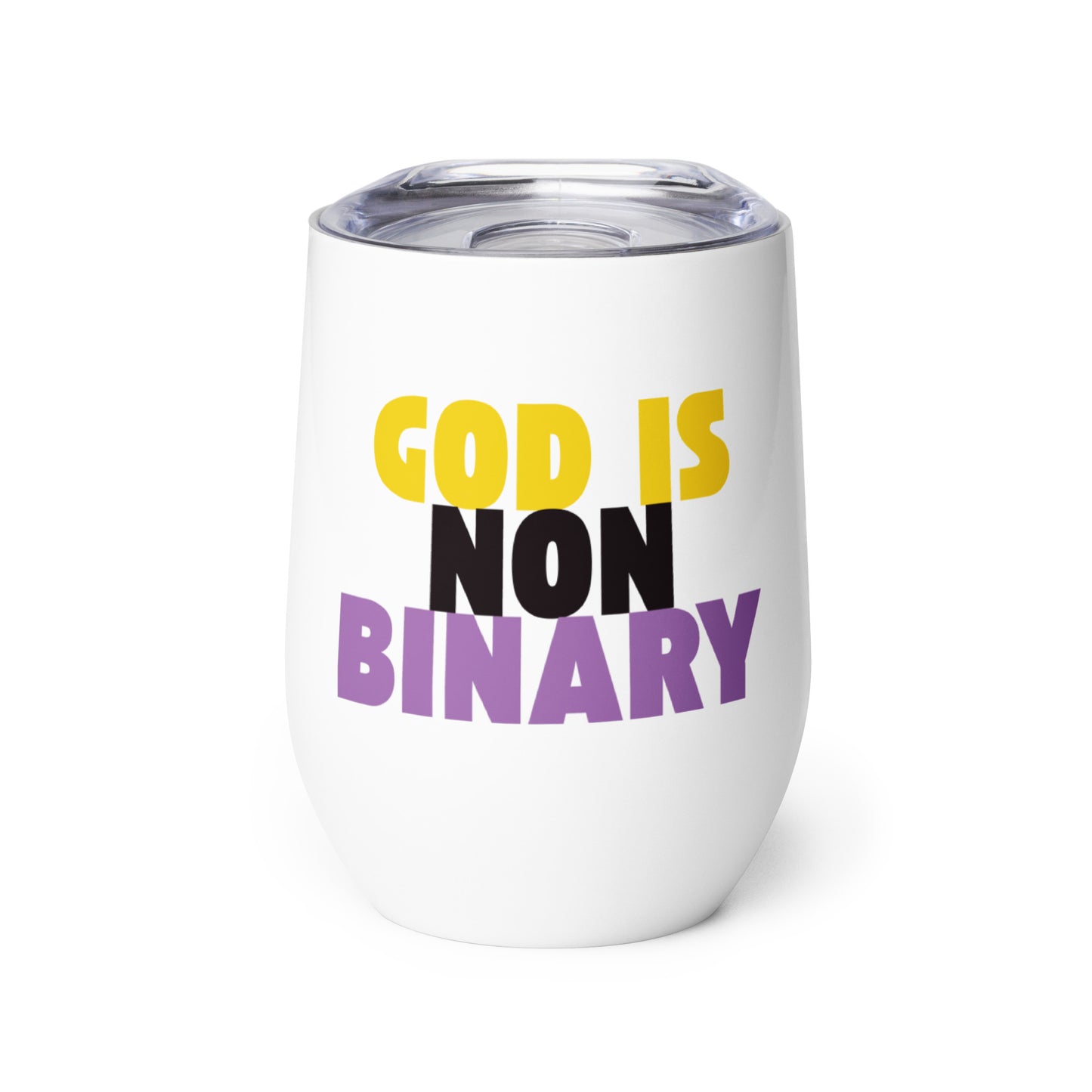 God is Nonbinary - Wine Tumbler
