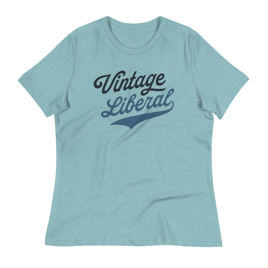 FINAL SALE - Size Large - Vintage Liberal - Women’s Tee - Heather Blue Lagoon