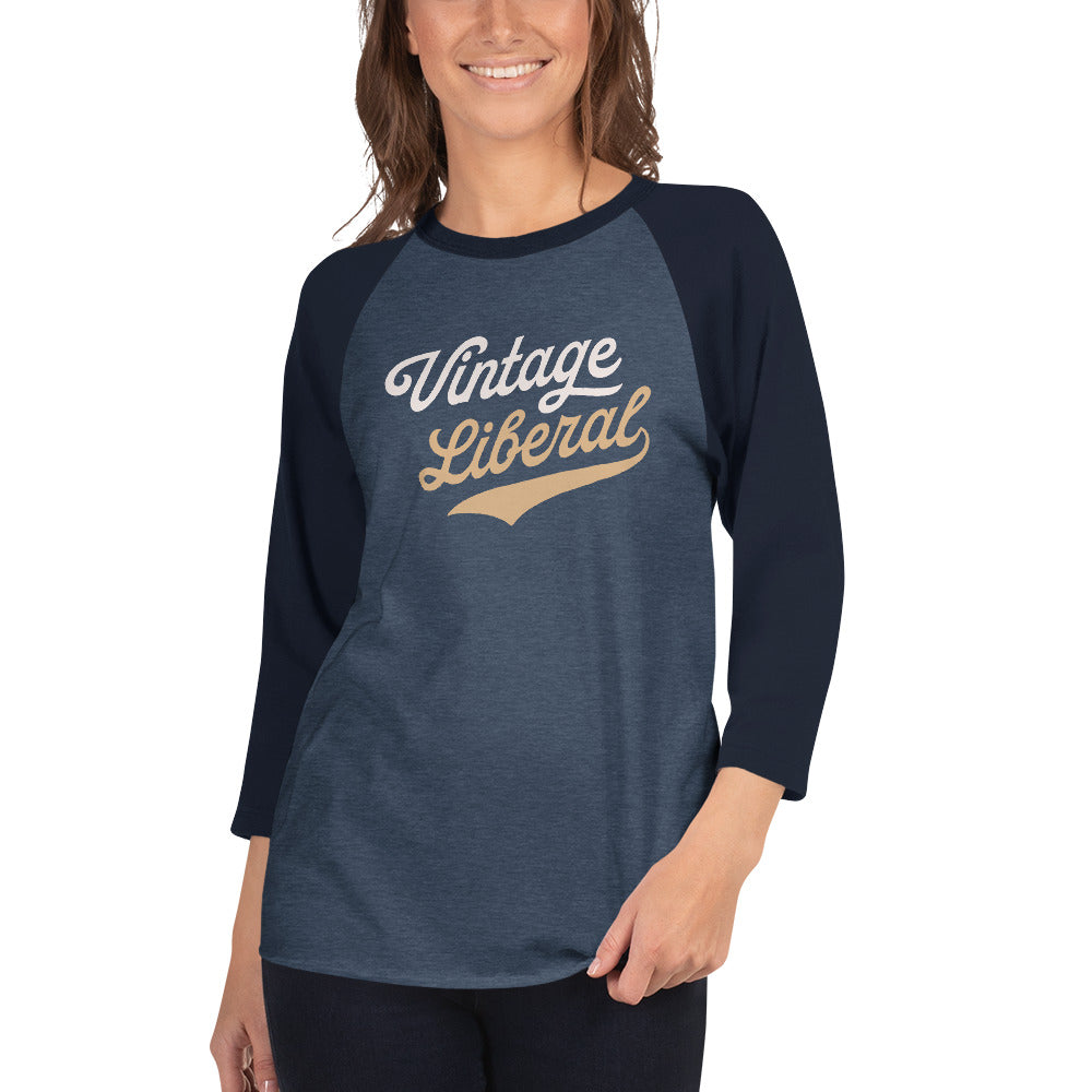 Vintage Liberal - Light Logo - 3/4 Sleeve Shirt