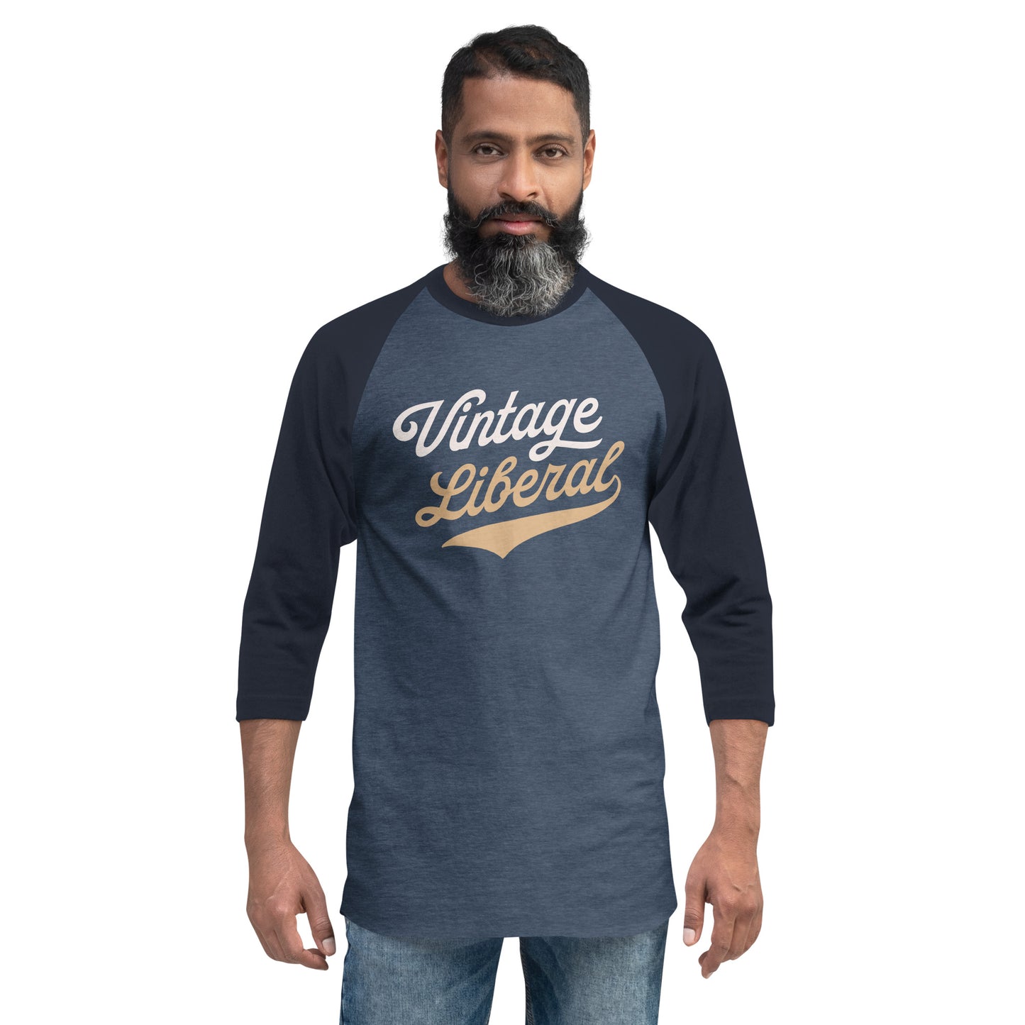 Vintage Liberal - Light Logo - 3/4 Sleeve Shirt