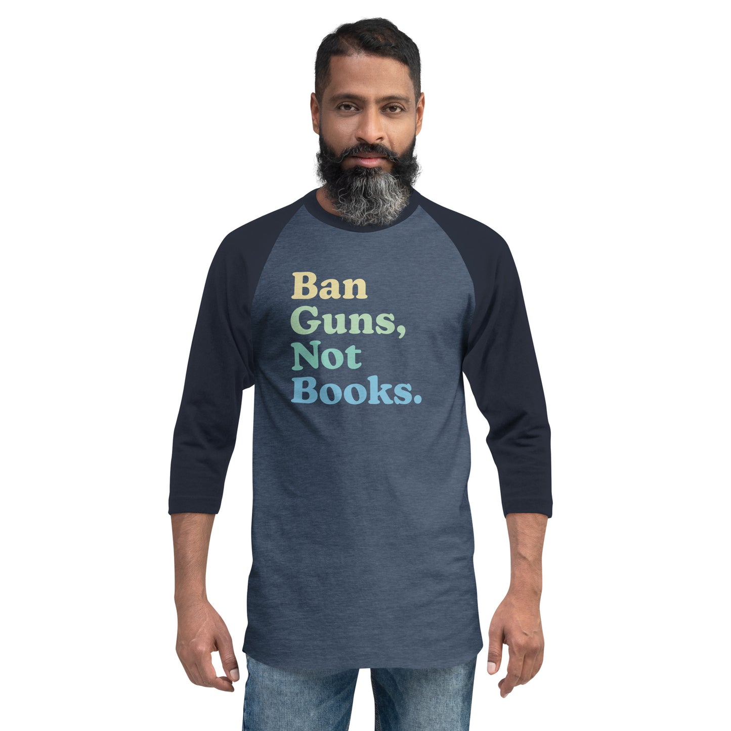Ban Guns Not Books - 3/4 Sleeve Shirt
