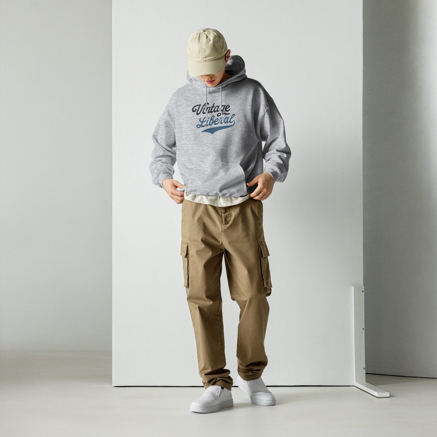 Vintage Liberal - Dark Logo - Hooded Sweatshirt
