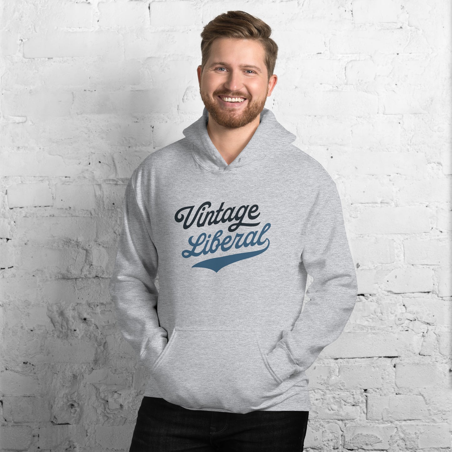 Vintage Liberal - Dark Logo - Hooded Sweatshirt