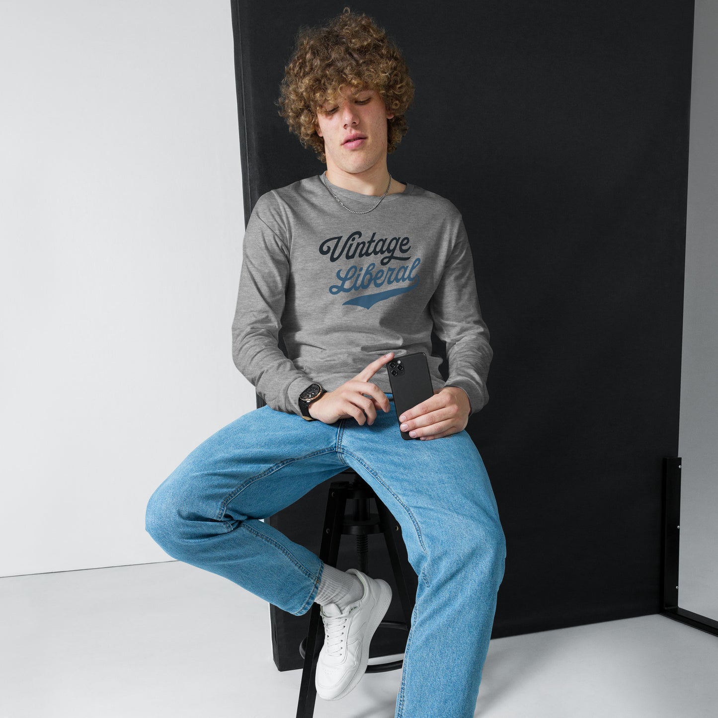 Vintage Liberal - Dark Logo - Unisex Long Sleeve Shirt