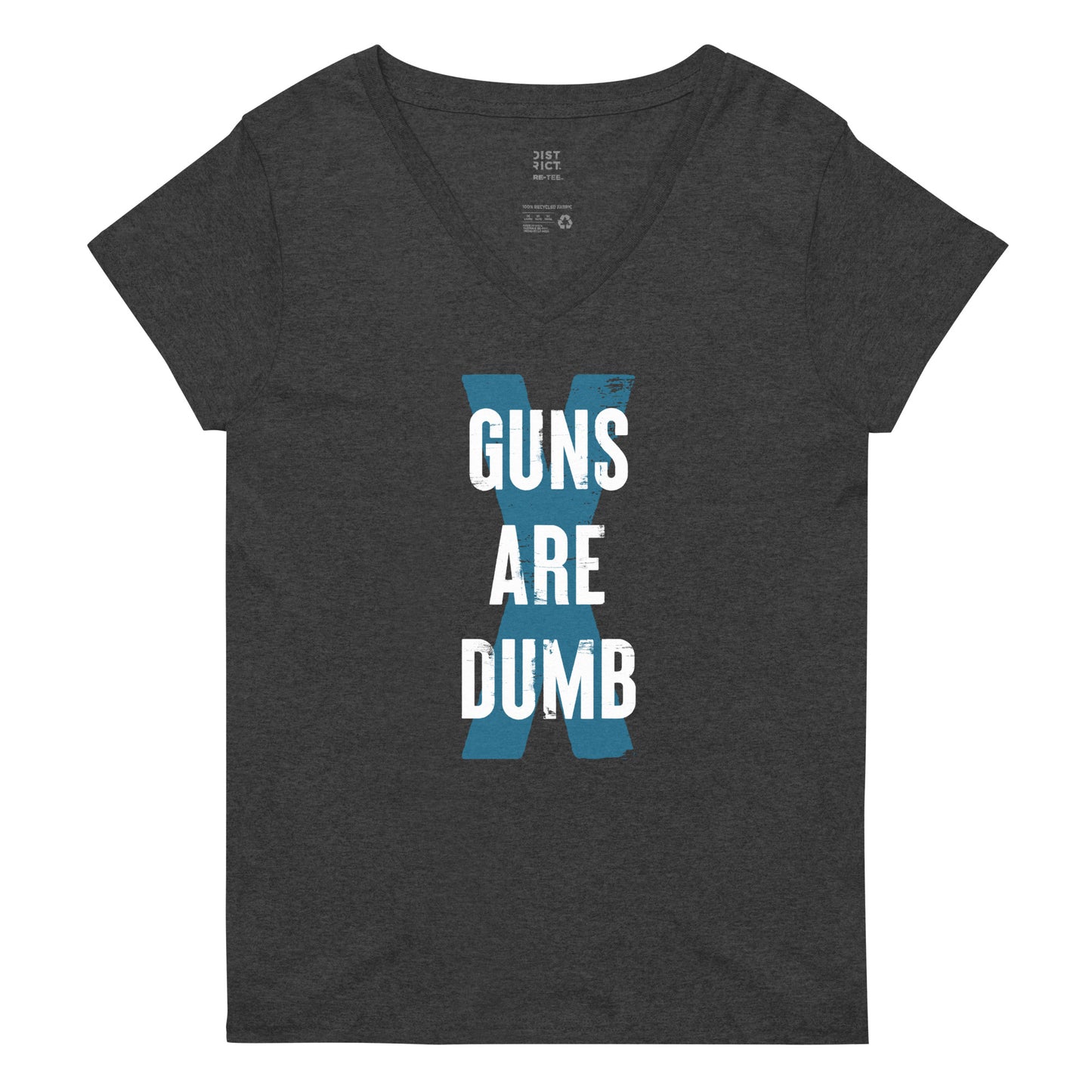Guns Are Dumb - Light Logo - Women’s V-Neck Tee