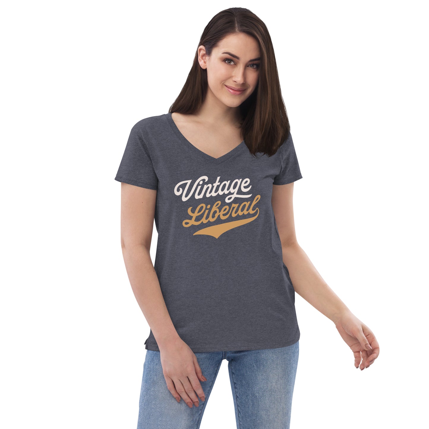 Vintage Liberal - Light Logo - Women’s V-Neck Tee