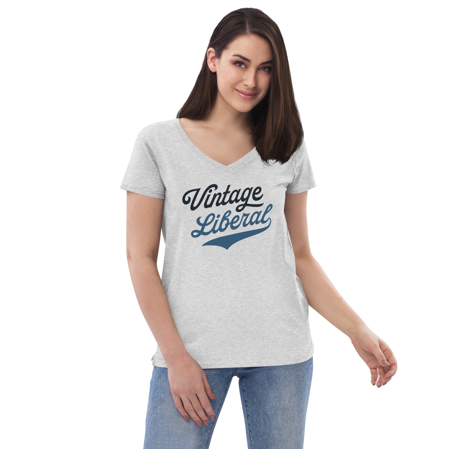 Vintage Liberal - Dark Logo - Women’s V-Neck Tee