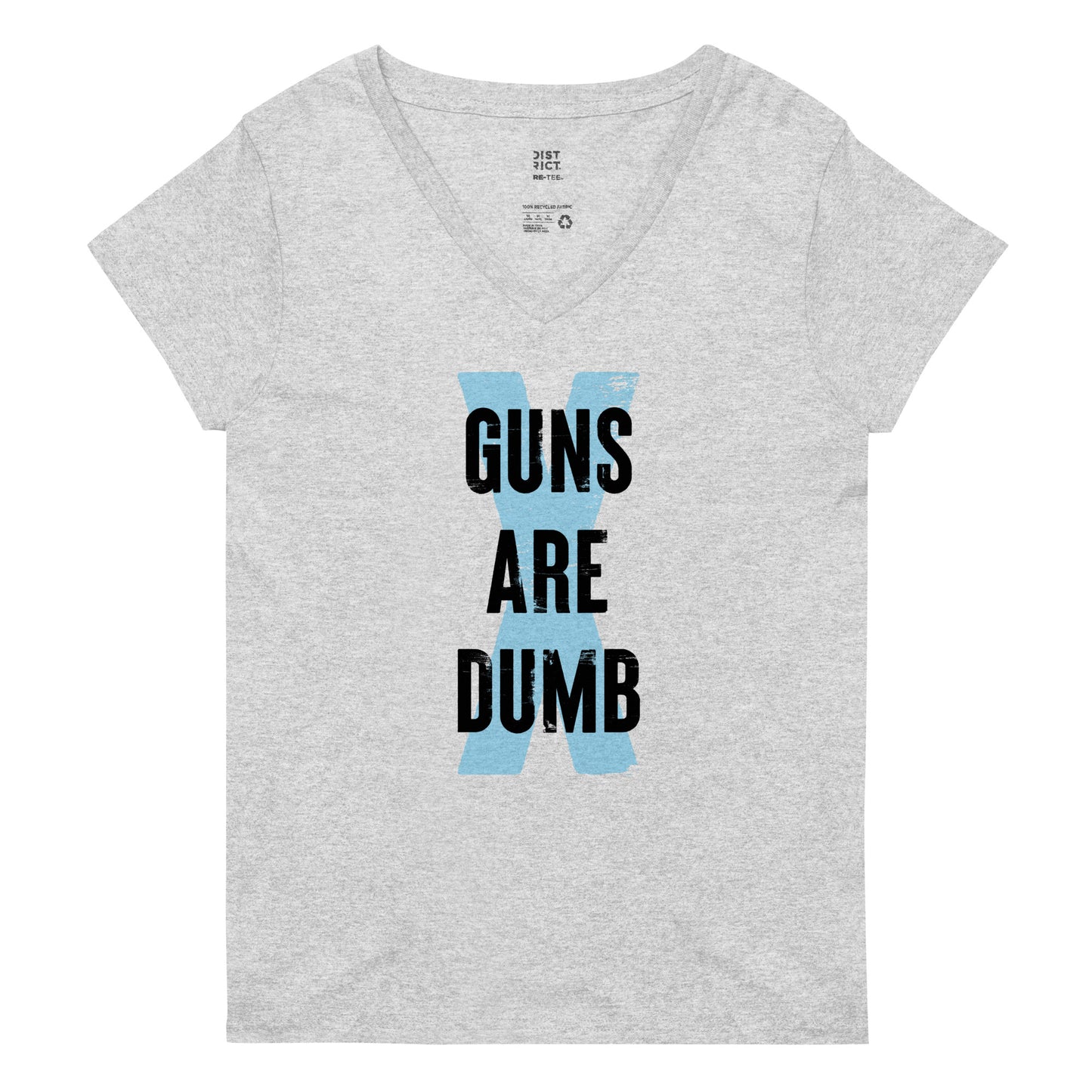 Guns Are Dumb - Dark Logo - Women’s V-Neck Tee