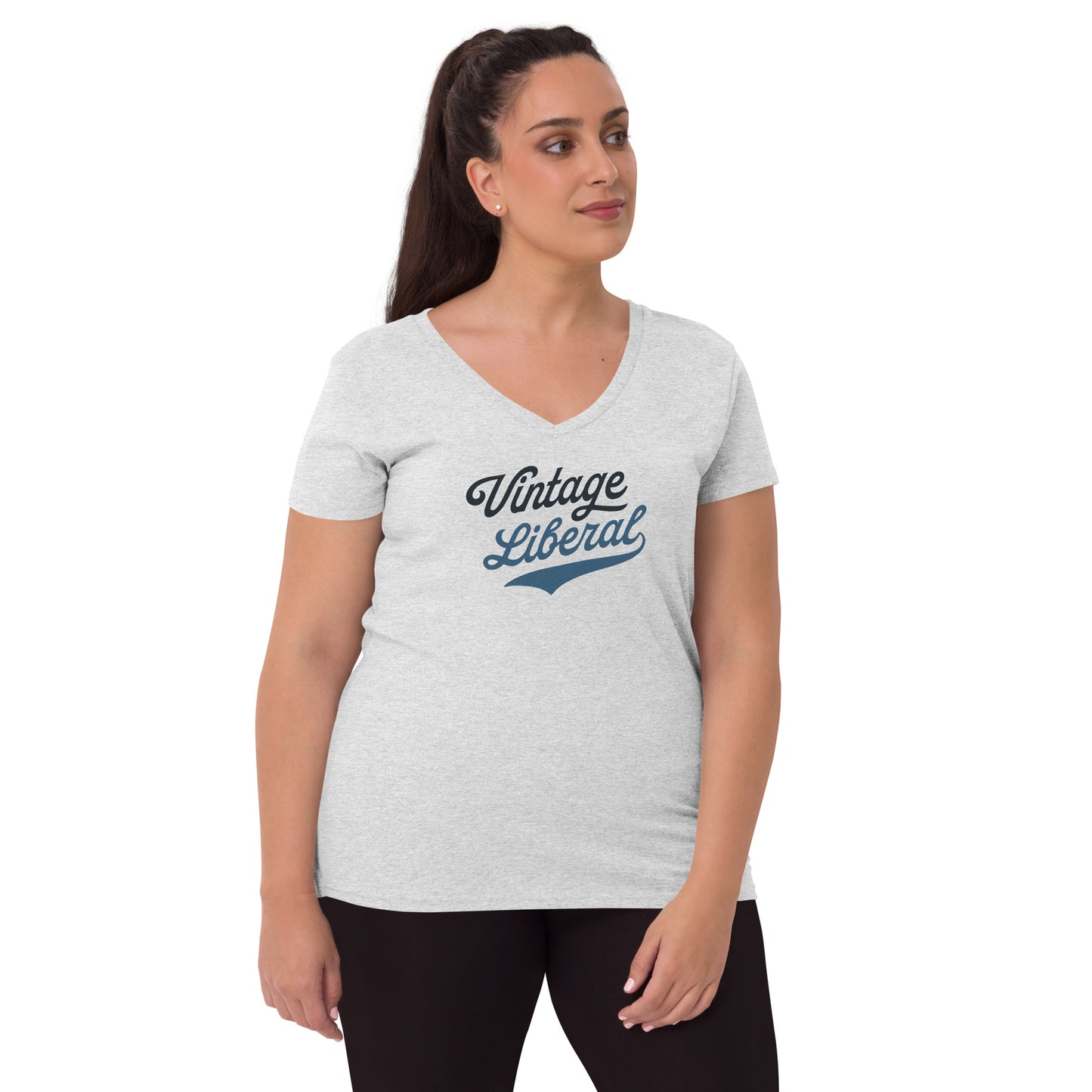 Vintage Liberal - Dark Logo - Women’s V-Neck Tee