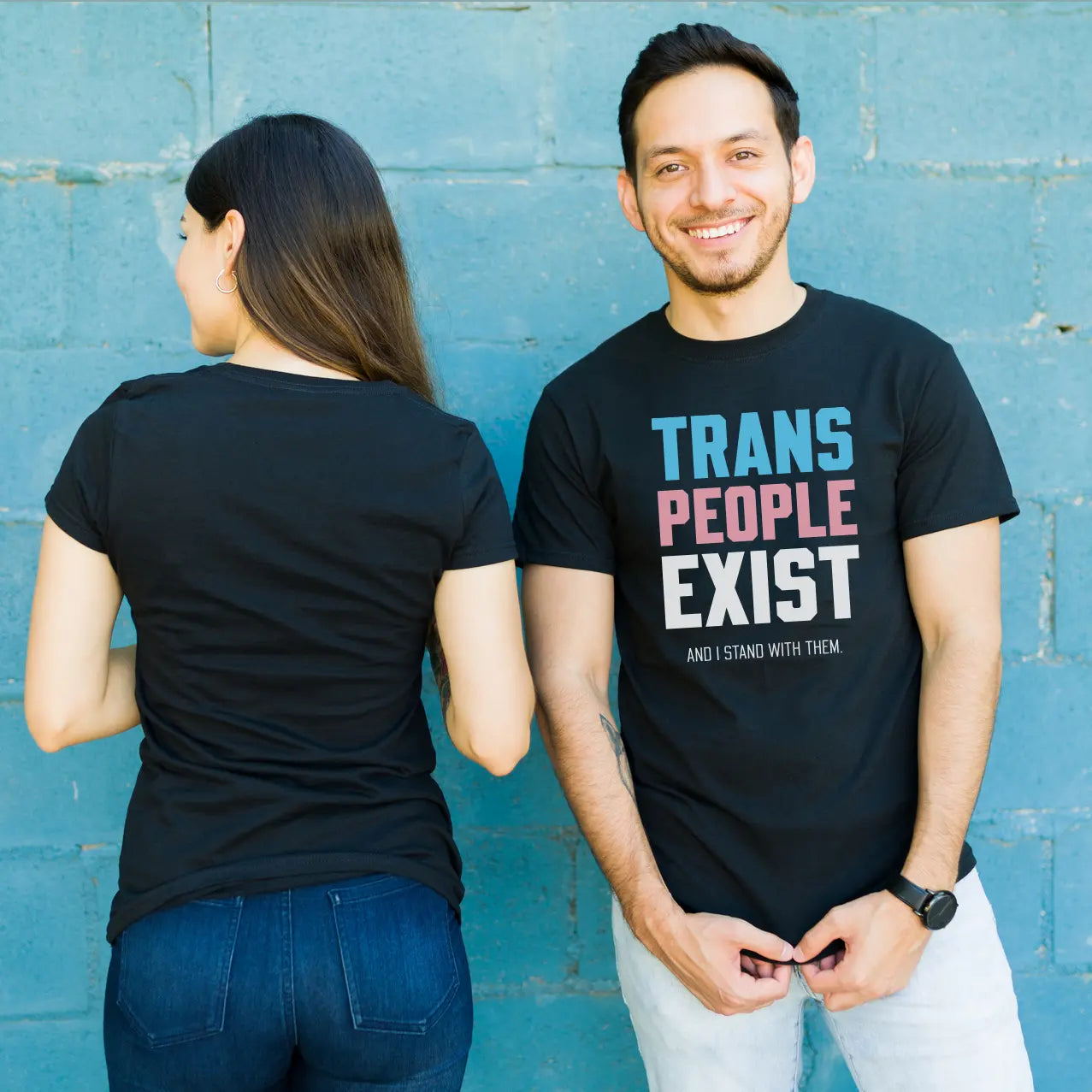 Trans People Exist - Men’s/Unisex Tee