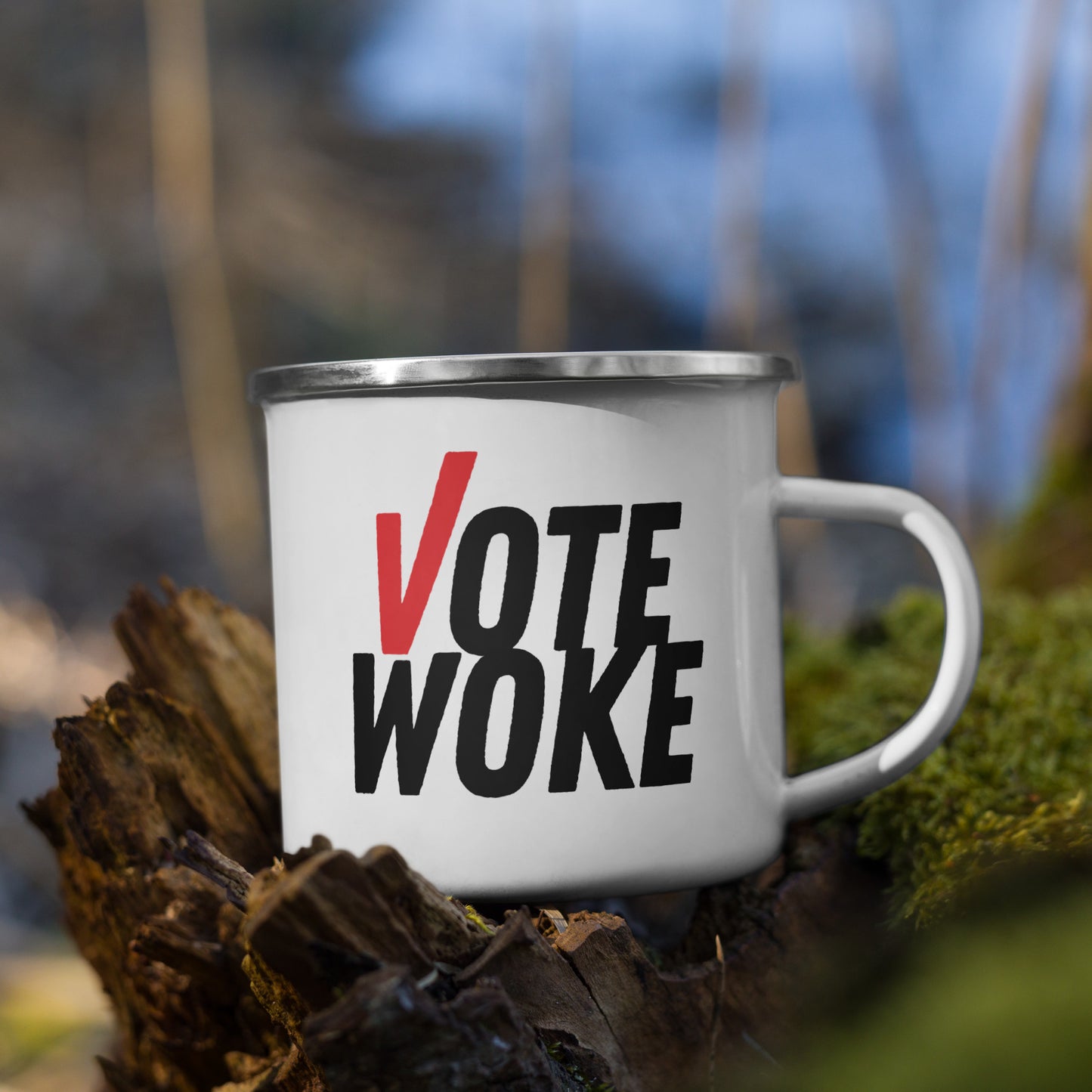 Vote Woke - Enamel Camp Mug