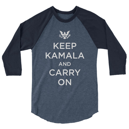 Keep Kamala and Carry On - 3/4 Sleeve Shirt