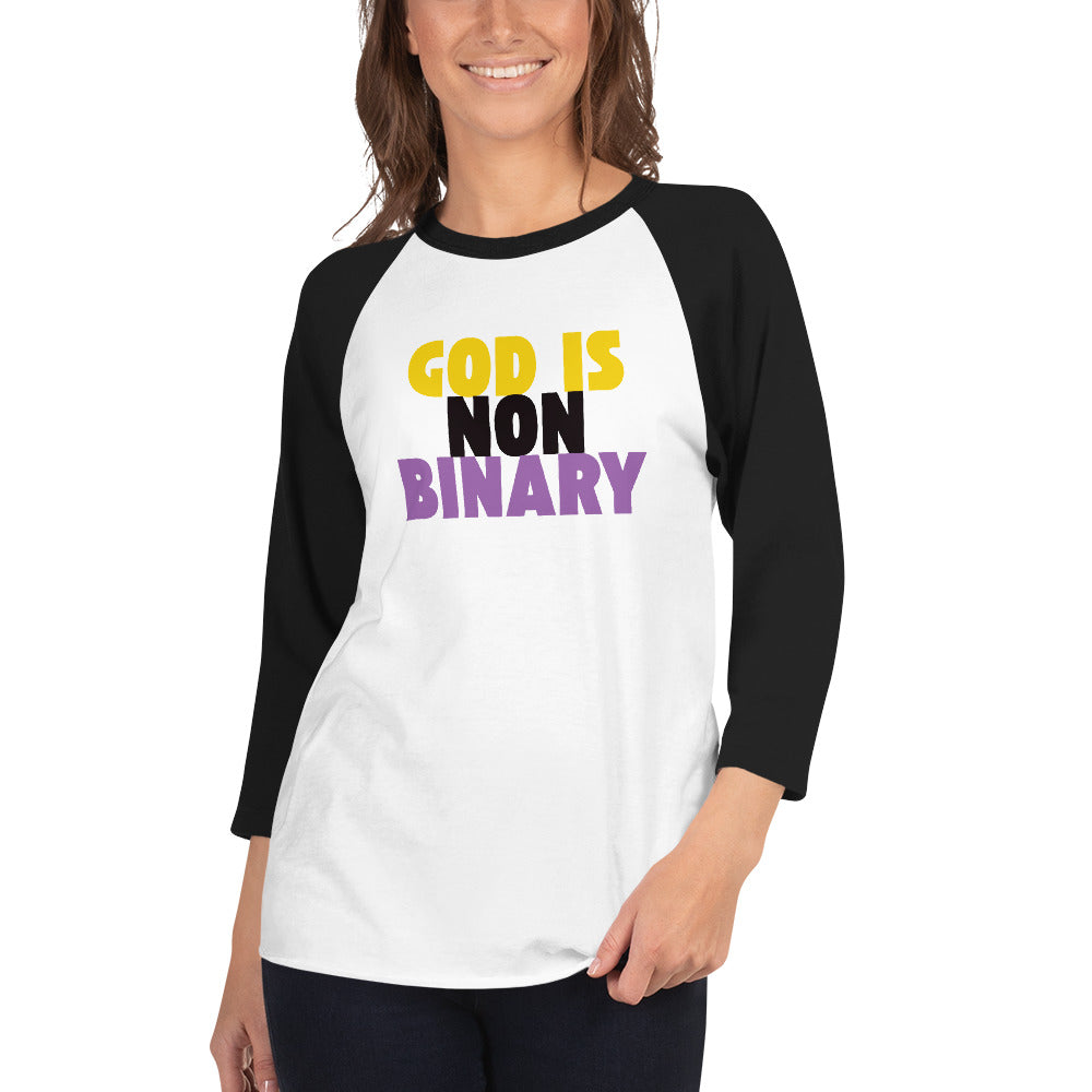 God is Nonbinary - 3/4 Sleeve Shirt