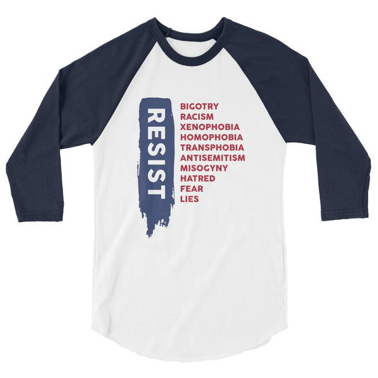 FINAL SALE - Size XL - Resist - 3/4 Sleeve Shirt - White/Navy