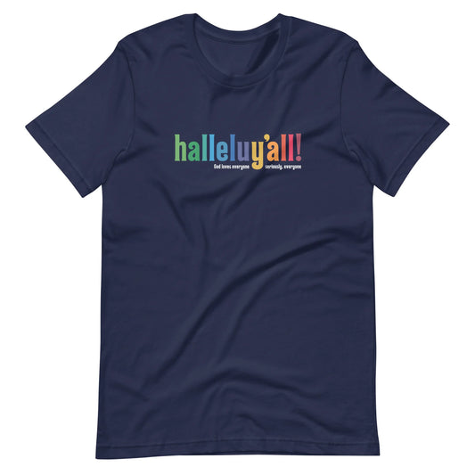 FINAL SALE - Halleluy’all - Men’s/Unisex Tee - Navy