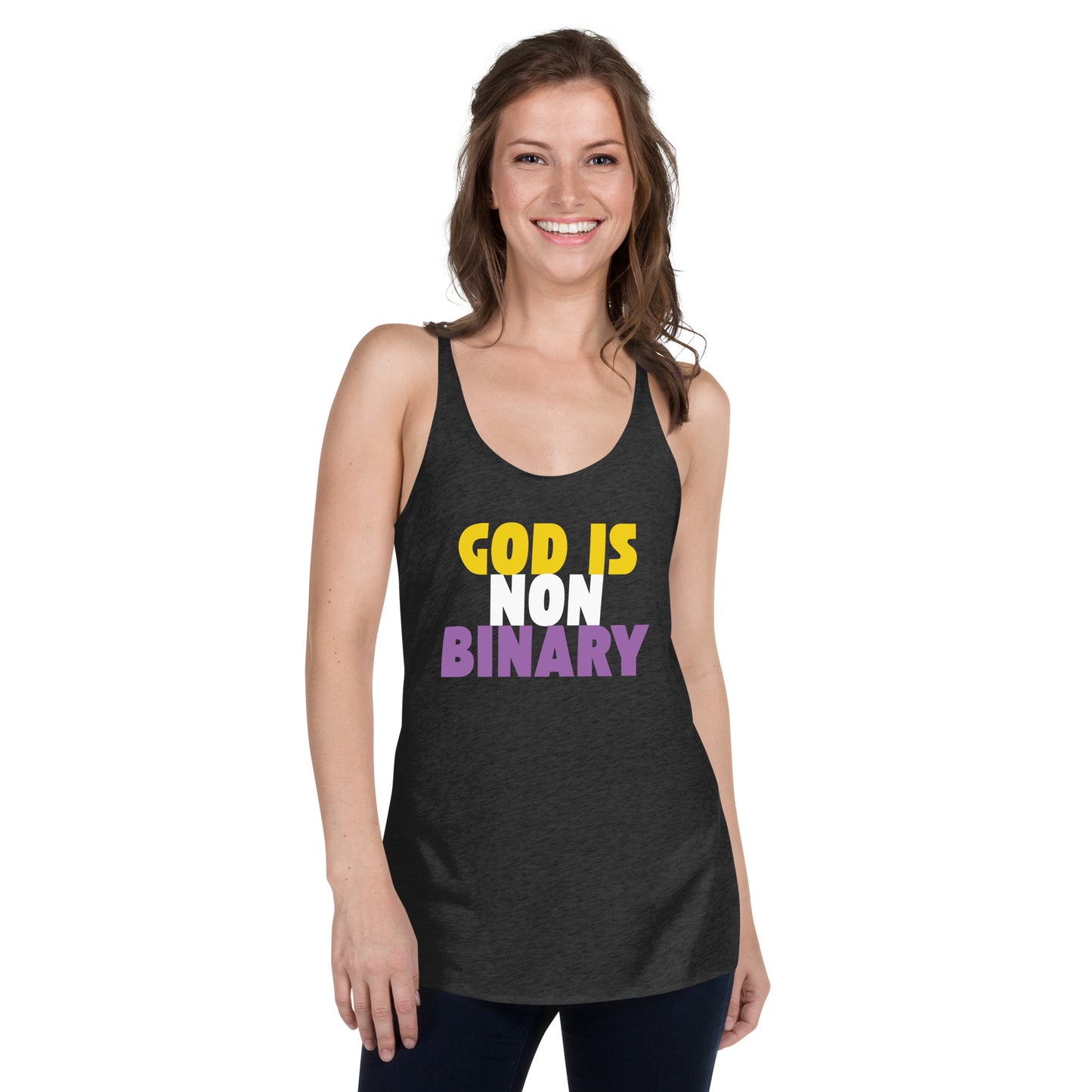 God is Nonbinary - Women's Racerback Tank