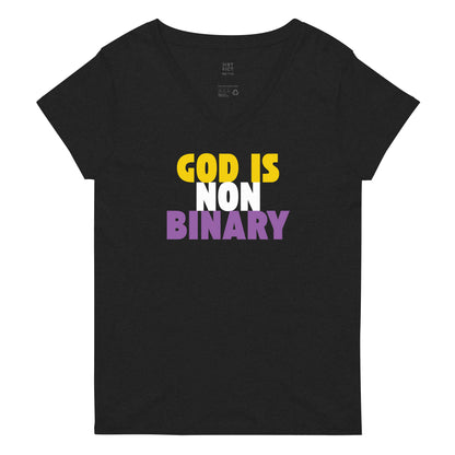 God is Nonbinary - Women’s V-Neck Tee