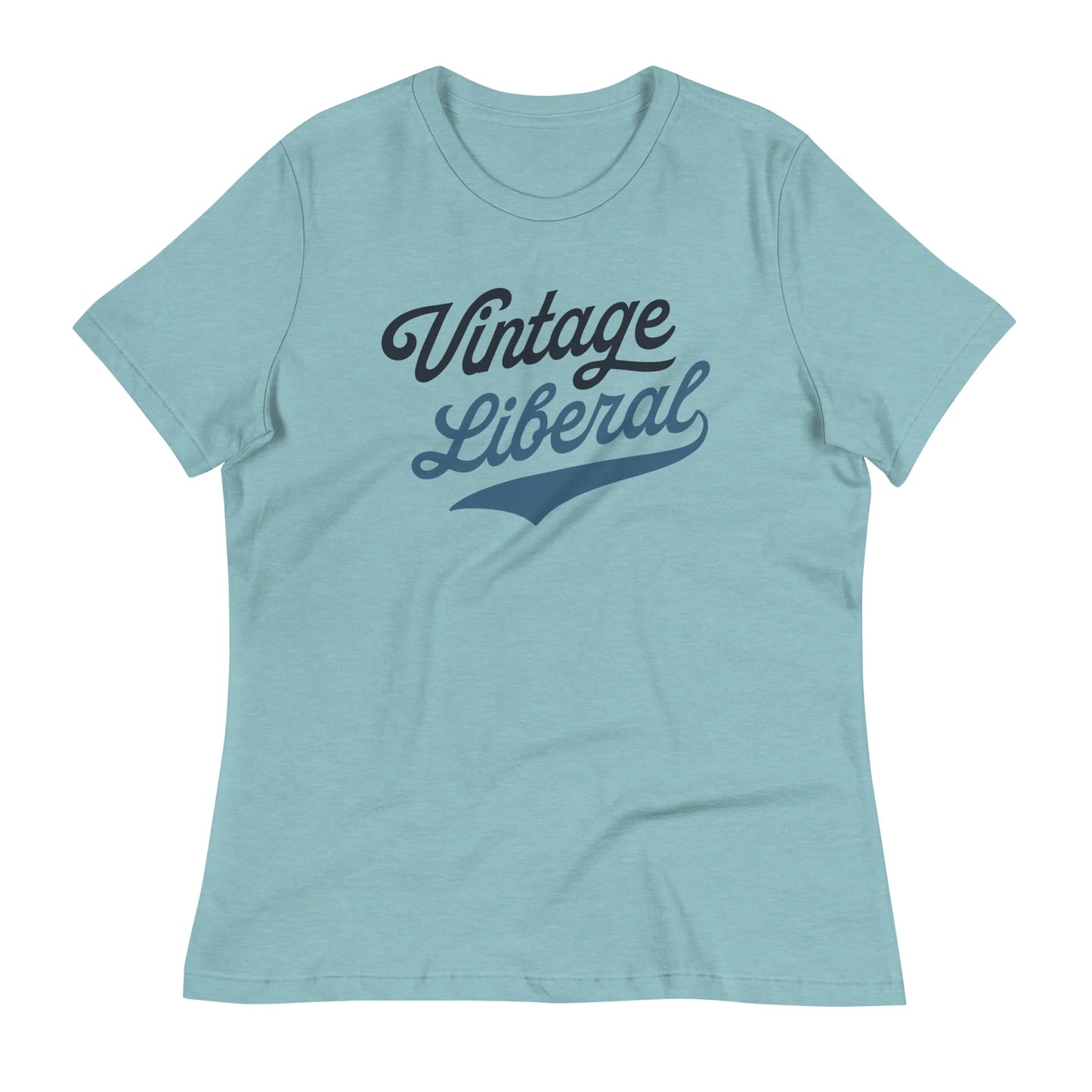 FINAL SALE - Size Large - Vintage Liberal - Women’s Tee - Heather Blue Lagoon