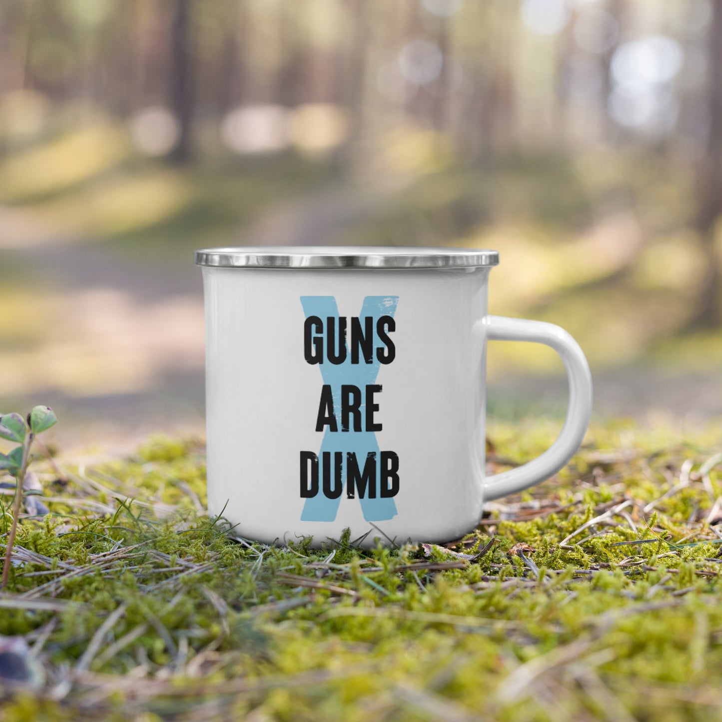 Guns Are Dumb - Enamel Camp Mug