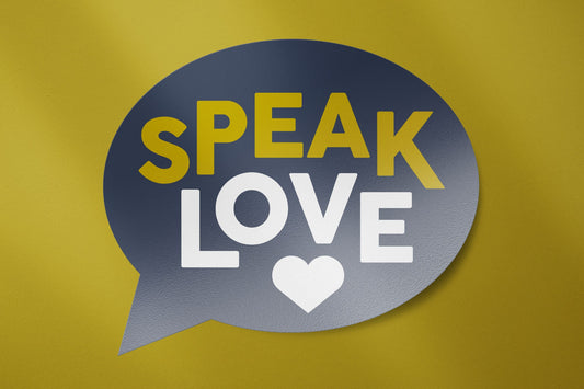 Speak Love - Sticker Blue