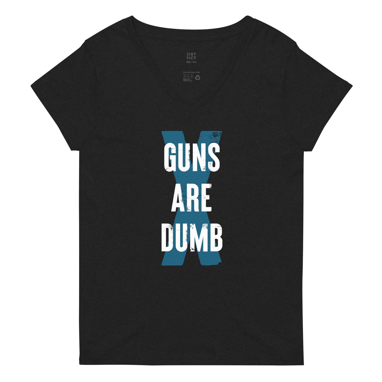 Guns Are Dumb - Light Logo - Women’s V-Neck Tee