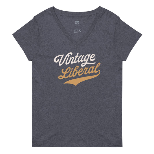 Vintage Liberal - Light Logo - Women’s V-Neck Tee